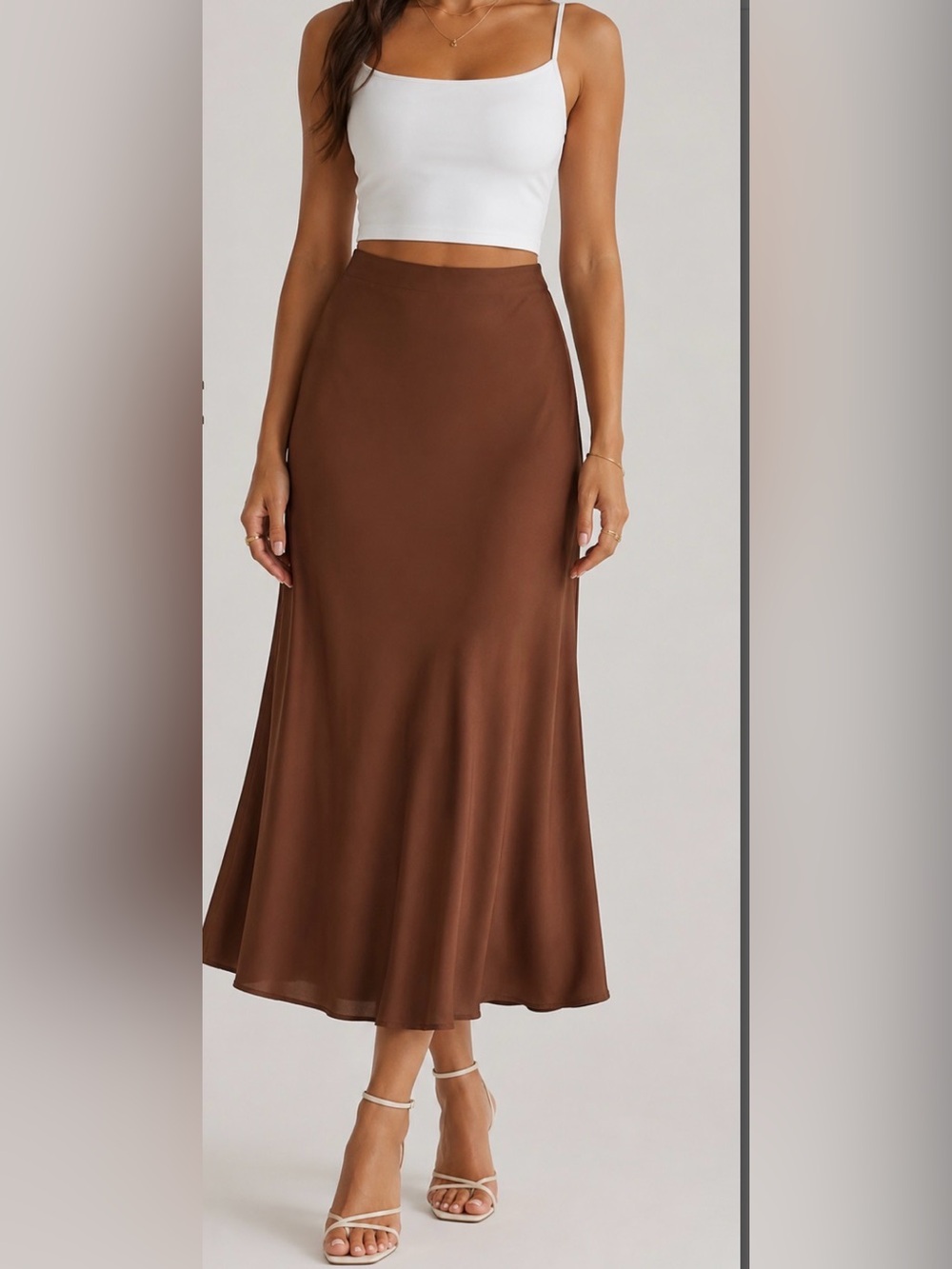 Elegant Brown Maxi Skirt